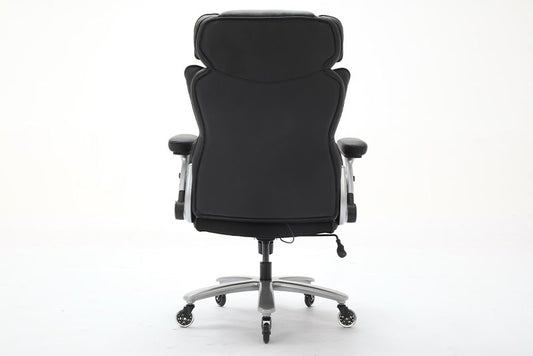 Big And Tall Office Chair 500lbs capacity With Adjustable Lumbar Support, Executive Office Chair With Flip-up Armrest And Wider Seat, Ergonomic Leather Chair Breathable
